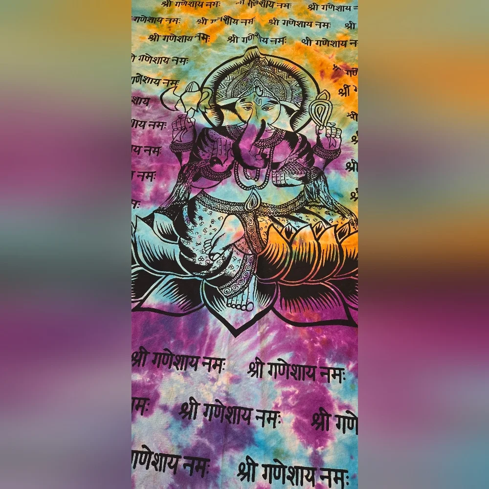 Boho Hippie Spiritual Ganesha Wall Tapestry Authentic & Vibrant Made in India
